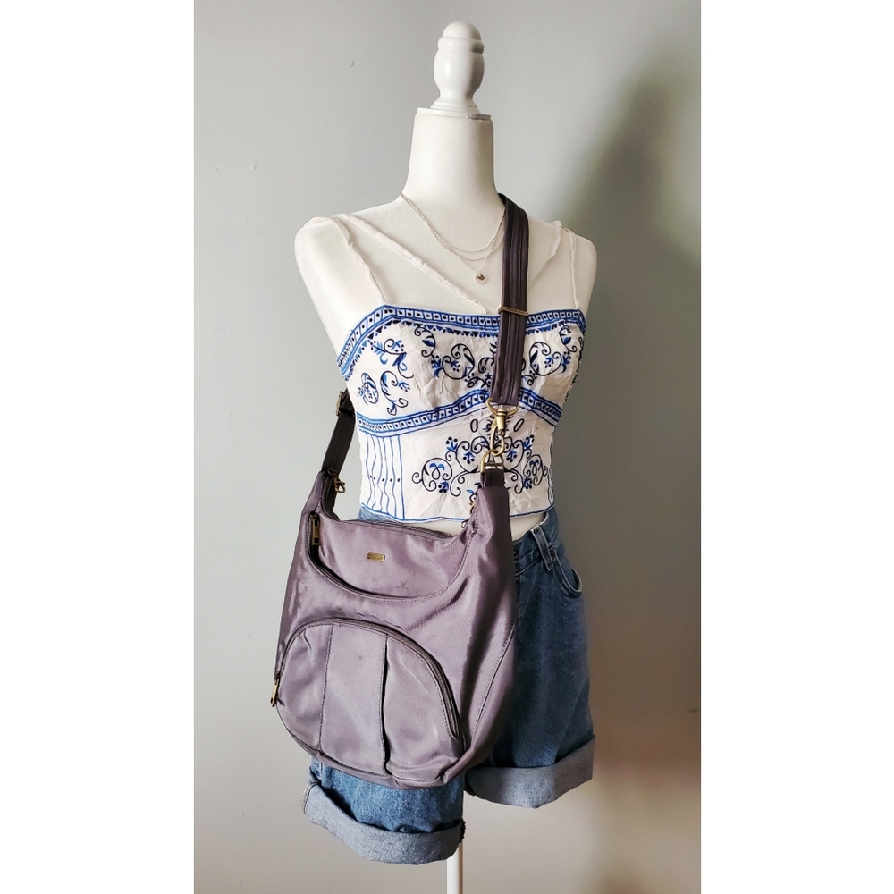 Travelon | Anti-Theft Nylon Casual Travel Crossbody Messenger Shoulder Bag Purse